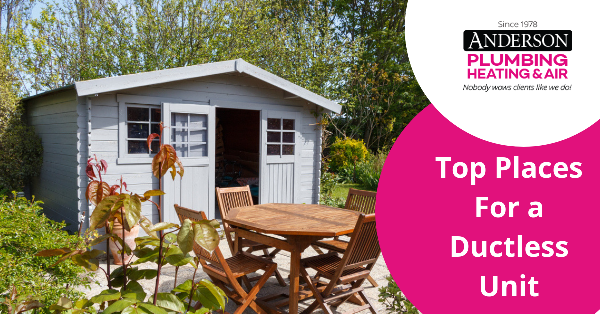 Grey garden shed and outdoor dining table