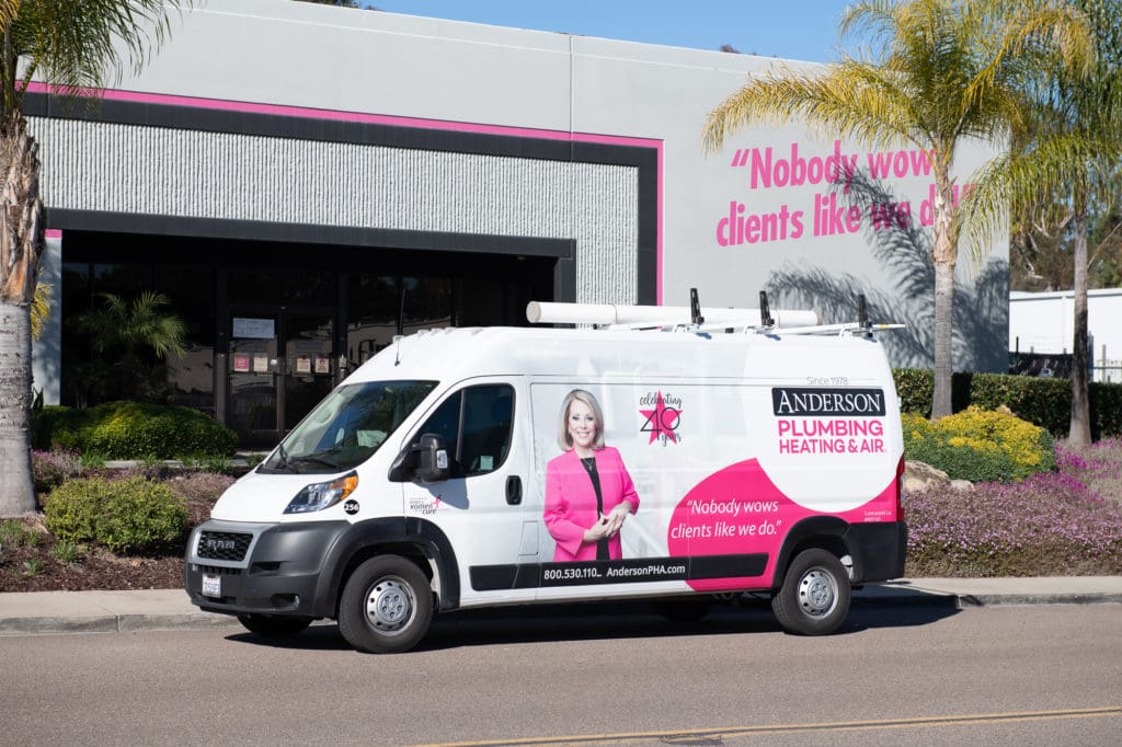 anderson truck parked in front of building