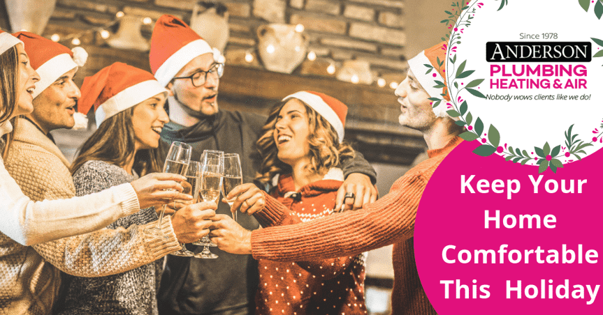 Friends at a Holiday party toasting drinks