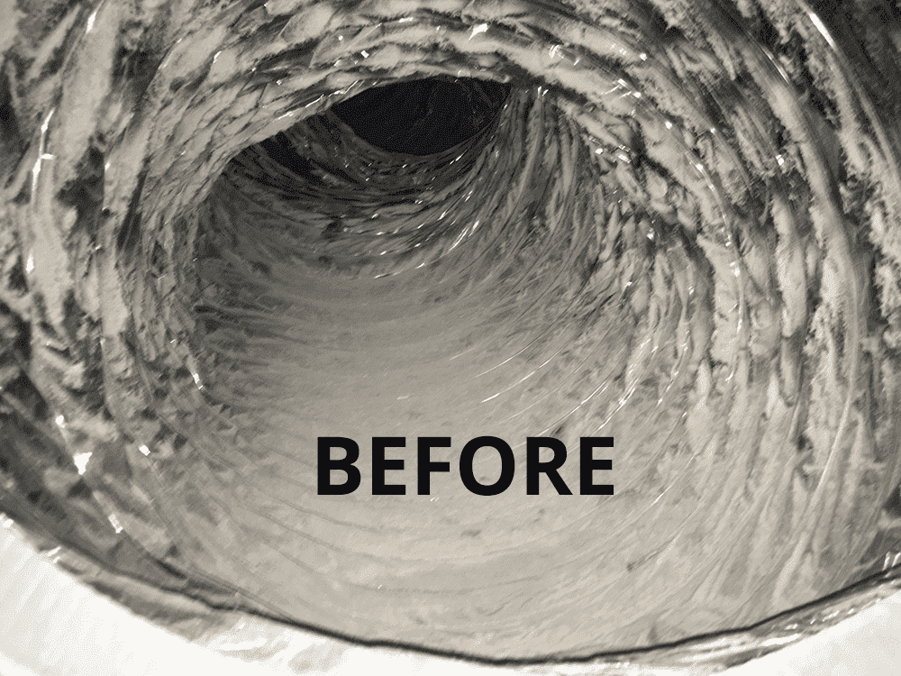Inside of a dusty air duct